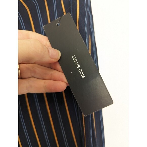 Lulus Cropped Pants Womens Small Navy Blue Striped NWT - Picture 9 of 10